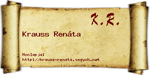 Krauss Renáta névjegykártya